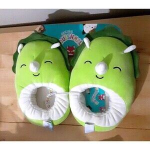 Squishmallows Kids & Adults Slippers Green Dino Chs 2/3 Lds 4/5